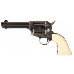 Pre-War Colt Single Action Army Revolver with Ivory Grips and Inscribed Back Strap