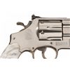 Image 2 : Cased Nickel Plated Smith & Wesson Pre-Model 29 44 Magnum Double Action Revolver with Pearl Grips