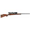 Image 1 : Weatherby Mark V Bolt Action Rifle with Scope and Carved Stock