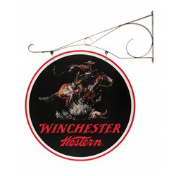 Large Round Hanging Winchester-Western Sign with Hanging Bracket