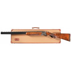 Excellent Cased Dierckx Signed Engraved Gold Inlay Belgium Browning Midas Grade Superposed Shotgun