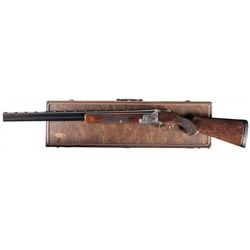 Outstanding L.A. Campo Signed Engraved Belgium Browning Diana Grade Superposed Shotgun with Case
