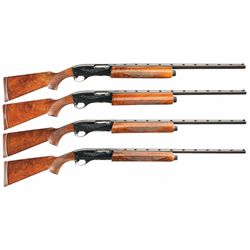 Beautiful Matched Set of Four Sequentially Numbered Engraved Remington Custom Shop 1100-SD Grade Sem