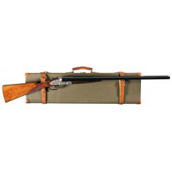 Engraved Special Order Orvis Custom Union Armera Model 215 Side by Side Shotgun with Case