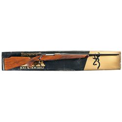 Engraved and Gold Highlighted Browning BBR High Grade Bolt Action Rifle with Box