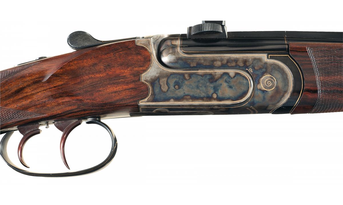 Perugini & Visini Gold Inlaid Hammerless Single Shot Rifle with Scope ...
