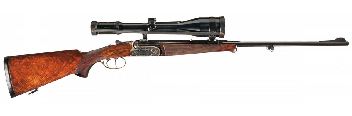 Perugini & Visini Gold Inlaid Hammerless Single Shot Rifle with Scope ...