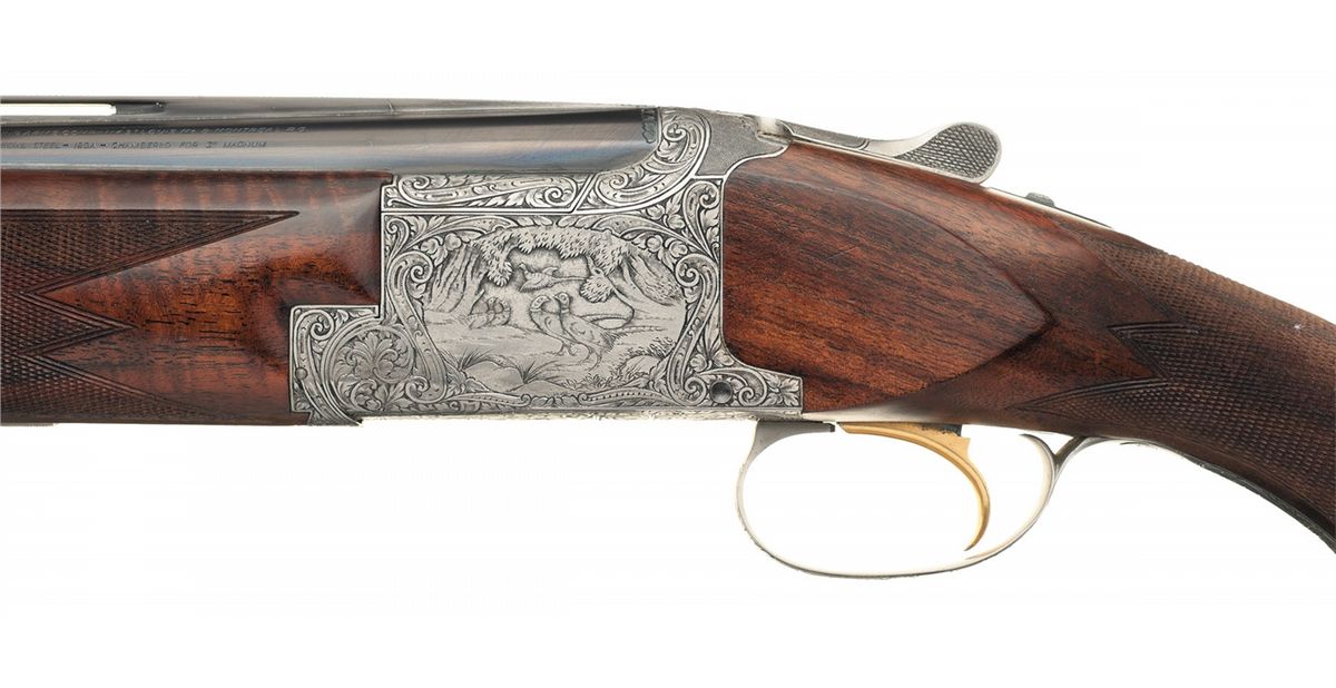 R. Dewil Signed and Engraved Belgian Browning Diana Grade Two Barrel ...