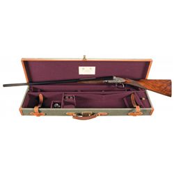 Desirable Finely Engraved J. Purdey & Sons 16 Gauge Side by Side Hammerless Side lock Bar in Wood Sh