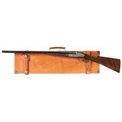 Rubicaray Signed and Engraved Victor Sarasqueta Model 12E Side Lock Side by Side Shotgun with Case