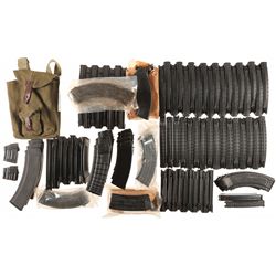 Large Grouping of Kalashnikov-Style Magazines and One Magazine Pouch