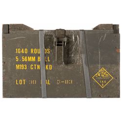 Sealed Crate Containing 1640 Rounds of Malaysian 5.56mm NATO Ammunition