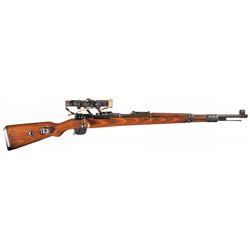 Rare World War II German J. P. Sauer K98 Sniper Rifle with Swept Back Style Scope Mount and ZF 4 Sco