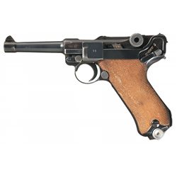 Excellent World War II Nazi 1940 Dated Mauser 42 Code Luger Semi-Automatic Pistol with Matching Maga