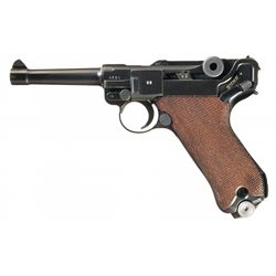 World War II Mauser "42" Code, 1940 Date Luger Pistol with Kriegsmarine Baltic Fleet Markings and Ho