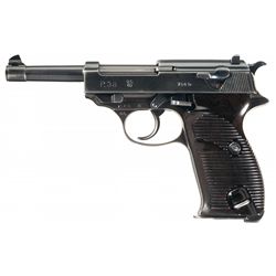 Scarce Early Walther ac 40 Code P38 Semi-Automatic Pistol with Matching Magazine