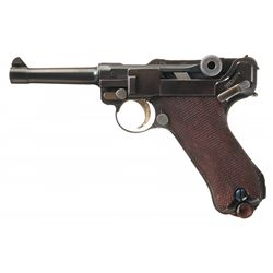 Unique 1920 DWM Krieghoff Marked Commercial Luger Pistol with Thai Markings and Matching Magazine