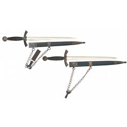 Two First Model Luftwaffe Daggers with Sheaths and Hangers