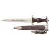 Image 1 : Rare Documented Ernst Rohm Inscribed SA Dagger with Sheath, Hanger and Checkered Grip, as Photograph