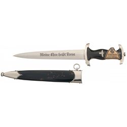 Nazi WKC SS Dagger with Sheath and Scarce RZM Inventory Tag