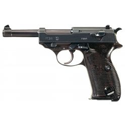 World War II Walther "ac/42" Code P38 Semi-Automatic Pistol with Matching Serialized Magazine