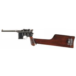 Mauser Small Ring Broomhandle Semi-Automatic Pistol with Von Lengerke and Detmold Retailer Markings