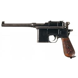 World War I Imperial German Military Contract 1896 Red 9 Broomhandle Mauser Pistol with Shoulder Sto