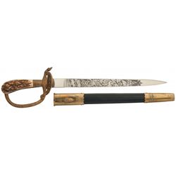 F.W. Holler Production Nazi Assistant Foresters Knife with Sheath