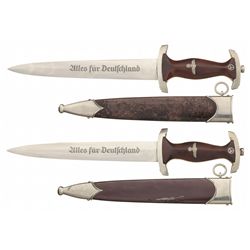 Two World War II Nazi SA Daggers with Sheaths