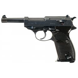 World War II Walther "ac/43" Code P38 Semi-Automatic Pistol with Capture Paper and 1943 Dated Holste