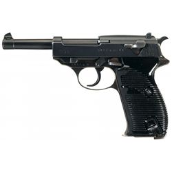 World War II Walther "ac44" Code P38 Semi-Automatic Pistol with 1944 Dated Holster and Capture Paper