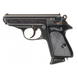 World War II Production Nazi Commercial Walther PPK Semi-Automatic Pistol with Desirable Black Grip