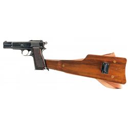 Pre-Occupation Fabrique Nationale High Power Semi-Automatic Pistol with Shoulder Stock/Holster