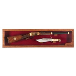 Winchester Model 94 Texas Sesquicentennial Lever Action Rifle with Bowie Knife Display Case and Orig