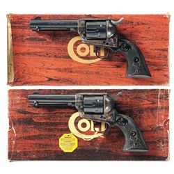 Collector's Lot of Two Boxed Colt Third Generations Single Action Revolvers