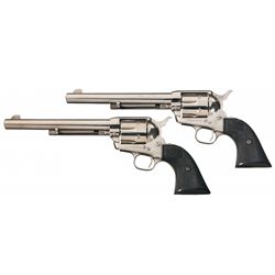 Documented Pair of Consecutively Serial Numbered Shipped Second Generation Colt Single Action Army R