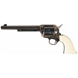 Colt Second Generation Single Action Army Revolver with Rare Walrus Ivory Grips