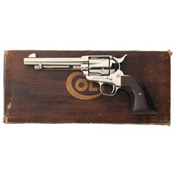 Nickel Plated Colt Second Generation Single Action Army Revolver with Original Factory Box and Facto