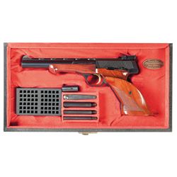 Cased Belgian Browning Medalist Semi-Automatic Target Pistol with Weight Set