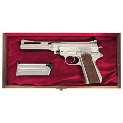 Desirable Wildey Semi-Automatic Pistol with Extra Magazine and Display Case