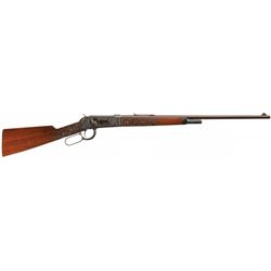 Deluxe Rundell Signed Engraved and Gold-Inlaid Winchester Model 55 Takedown Rifle