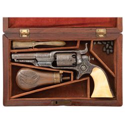 Desirable Cased Factory Engraved and Inscribed Colt Model 1855 Root Percussion Revolver with Ivory G