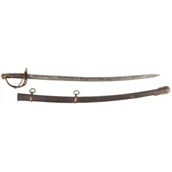 Civil War Confederate Light Cavalry Pattern Sword with Scabbard
