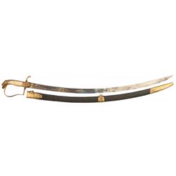 Fine 19th Century American Militia Officer's Eagle Head Sword with Scabbard