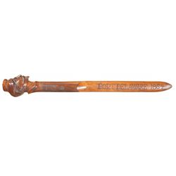 Civil War Themed Carved Letter Opener Marked Henry Leve 2nd Regt. La. Vols.