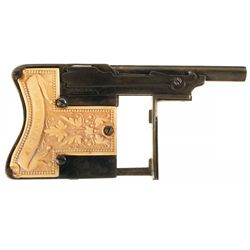 French "Le Merveilleux" Squeeze-Fire Palm Pistol with Attractive Raised Carved Ivory Grips and Carry