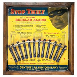 Cased Display of Sentinel Burglar Alarms