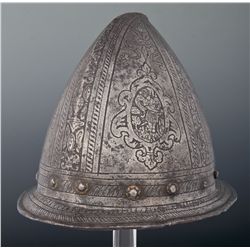 Etched 16th Century Milanese Cabasset in the Pisan Style