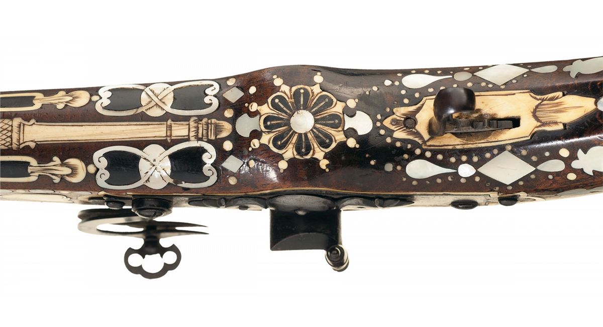 Attractive Unidentified Matchlock Pistol with Ivory, Mother of Pearl ...