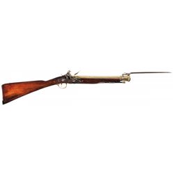 Archer Marked London Proofed Flintlock Blunderbuss with Snap Bayonet and Liverpool Mail Coach Markin